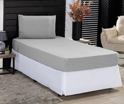 Imagem de Jogo de Cama Classic Solteiro Percal 400 Fios Ponto Palito 02 Peças, Antiácaro, Toque Macio e Confortável