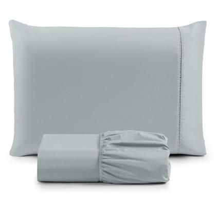 Imagem de Jogo de Cama Classic Solteiro Percal 400 Fios Ponto Palito 02 Peças, Antiácaro, Toque Macio e Confortável