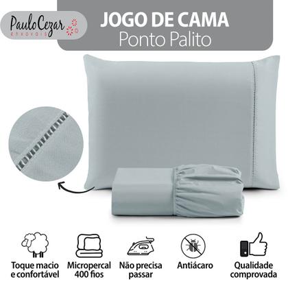 Imagem de Jogo de Cama Classic Solteiro Percal 400 Fios Ponto Palito 02 Peças, Antiácaro, Toque Macio e Confortável