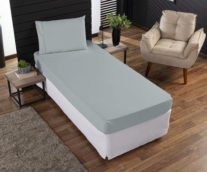 Imagem de Jogo de Cama Classic Solteiro Percal 400 Fios Ponto Palito 02 Peças, Antiácaro, Toque Macio e Confortável