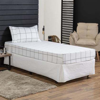 Imagem de Jogo de Cama Classic Solteiro Percal 400 Fios Ponto Palito 02 Peças, Antiácaro, Toque Macio e Confortável