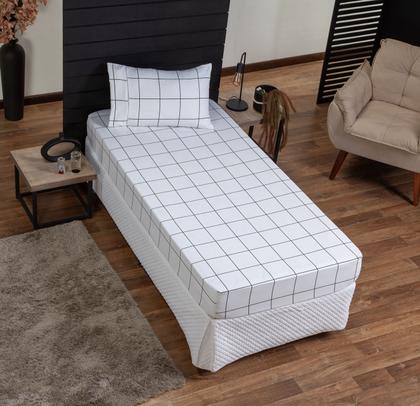 Imagem de Jogo de Cama Classic Solteiro Percal 400 Fios Ponto Palito 02 Peças, Antiácaro, Toque Macio e Confortável