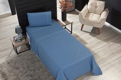 Imagem de Jogo de Cama Classic Solteiro Percal 400 Fios Ponto Palito 03 Peças, Antiácaro, Antipilling com Toque Macio