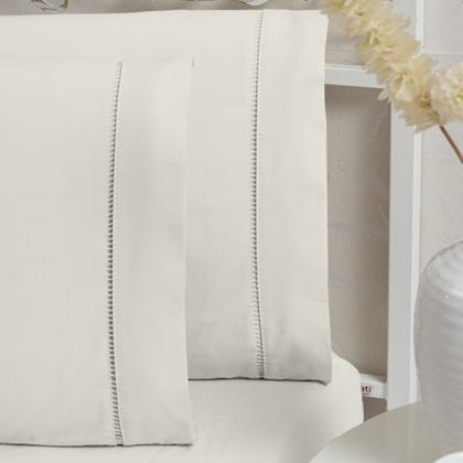 Imagem de Jogo de Cama Com Elástico 4 Peças 200 Fios Casal em Ponto Palito