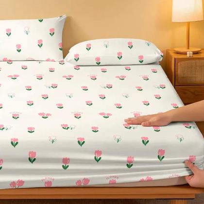 Imagem de Jogo de Cama Com Estampado Sortido 400 Fios Percal Toque de Cetim