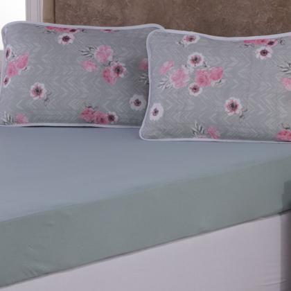 Imagem de Jogo de Cama Confort Exclusivo Solteiro 2 Pç Com Elástico Malha 100% Algodão Toque Macio Uso Diário