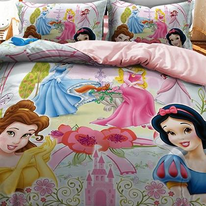 Imagem de Jogo de cama infantil casal queen princesas 4 peças