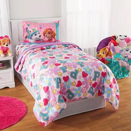 Imagem de Jogo de cama infantil skye patrulha canina 4pç casal comum