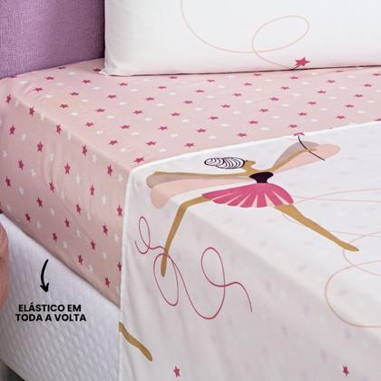 Imagem de Jogo de Cama Infantil Solteiro Bouti Kids 03 Pçs Bailarina