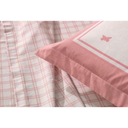 Imagem de Jogo de Cama Karsten Ameli 200 Fios 3 Peças Solteiro Rosa