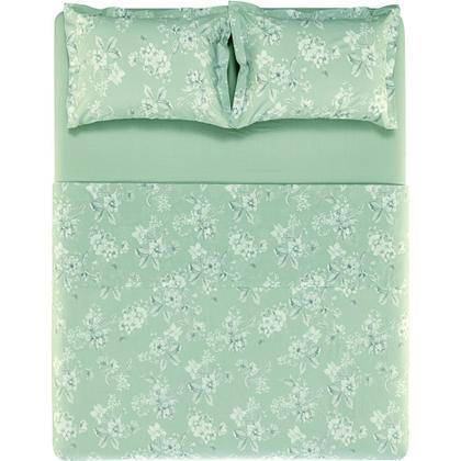 Imagem de Jogo de Cama Karsten Melissa 200 Fios 4 Peças Casal Verde
