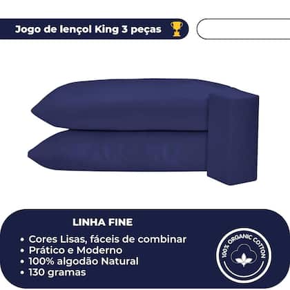 Imagem de Jogo De Cama King 3 Pçs Malha Algodão Fine Jogo Lençol Com Elástico Liso