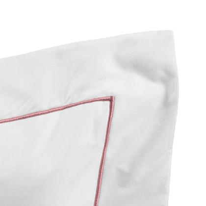 Imagem de Jogo de Cama King Basic em Algodão 250 Fios 04 Pcs - Branco / Rosê