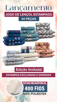 Imagem de Jogo De Cama King Size Estampado 4 Peças Aveludado Elástico