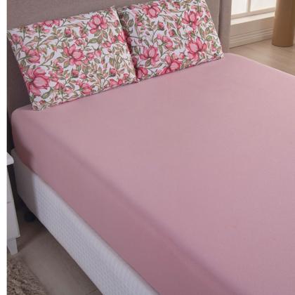 Imagem de Jogo de Cama Lençol 100% Algodão com Elástico Estampado 02 e 03 Pçs Malha Penteada Fio 30/1 Solteiro/Casal/Queen/King