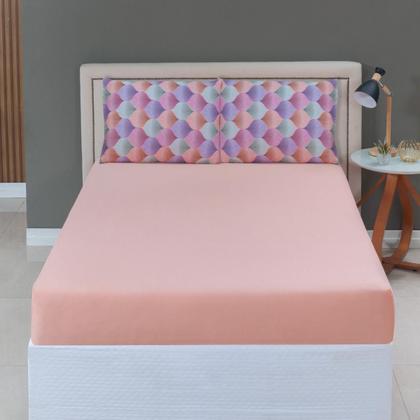 Imagem de Jogo de Cama Lençol 100% Algodão com Elástico Estampado 02 e 03 Pçs Malha Penteada Fio 30/1 Solteiro/Casal/Queen/King