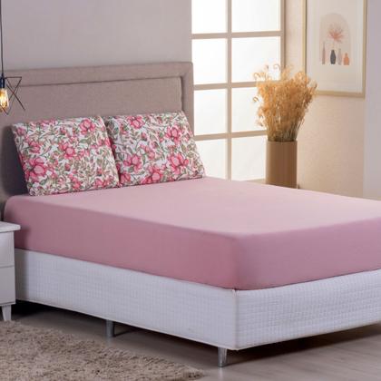 Imagem de Jogo de Cama Lençol 100% Algodão com Elástico Estampado 02 e 03 Pçs Malha Penteada Fio 30/1 Solteiro/Casal/Queen/King