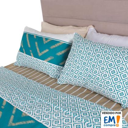 Imagem de Jogo de Cama Lençol 4 Peças Casal Com Elástico Estampado 138x188x30cm - BF Colchões