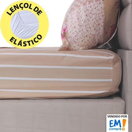 Imagem de Jogo de Cama Lençol 4 Peças Casal Com Elástico Estampado 138x188x30cm - BF Colchões