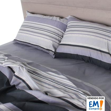 Imagem de Jogo de Cama Lençol 4 Peças Casal Com Elástico Estampado 138x188x30cm - BF Colchões