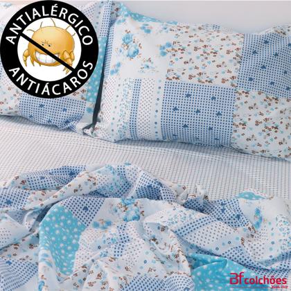 Imagem de Jogo de Cama Lençol 4 Peças Casal Com Elástico Estampado 138x188x30cm - BF Colchões