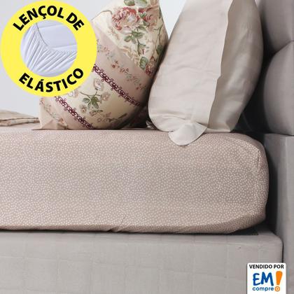 Imagem de Jogo de Cama Lençol 4 Peças Queen Com Elástico Estampado 158x198x30cm  BF Colchões