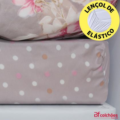 Imagem de Jogo de Cama Lençol 4 Peças Queen Com Elástico Estampado 158x198x30cm  BF Colchões