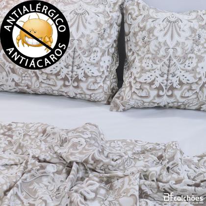 Imagem de Jogo de Cama Lençol 4 Peças Queen Com Elástico Estampado 158x198x30cm  BF Colchões