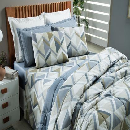 Imagem de Jogo de Cama Lençol HYPERCAL 400 FIOS CASAL PADRÃO ESTAMPADO 4 PEÇAS - ESTAMPAS SORTIDAS