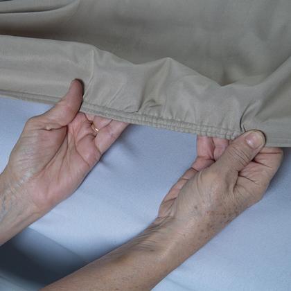 Imagem de Jogo de Cama Lençol Queen 3 Peças Ponto Palito Micropercal 400 Fios Toque  Macio e Suave Bege Caqui
