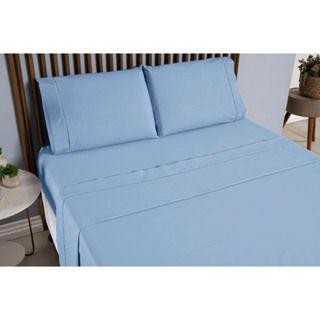 Imagem de Jogo de Cama Lençol Solteiro 2 Pçs 100% Algodão 400 Fios Ponto Palito