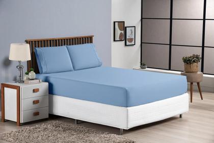 Imagem de Jogo de Cama Lençol Solteiro 2 Pçs 100% Algodão 400 Fios Ponto Palito