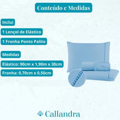 Imagem de Jogo de Cama Lençol Solteiro 2 Pçs 100% Algodão 400 Fios Ponto Palito