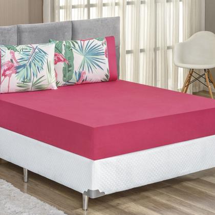 Imagem de Jogo de Cama Lençol Solteiro 2 peças Micropercal  200 Fios Naturale - Flamingo