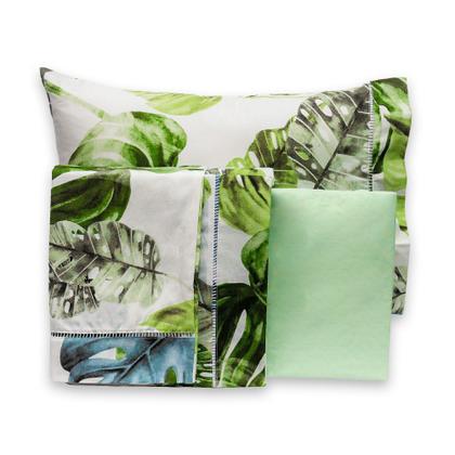 Imagem de Jogo de Cama Lençol Solteiro 3 Peças Estampado Algodão 180 Fios Com Elástico