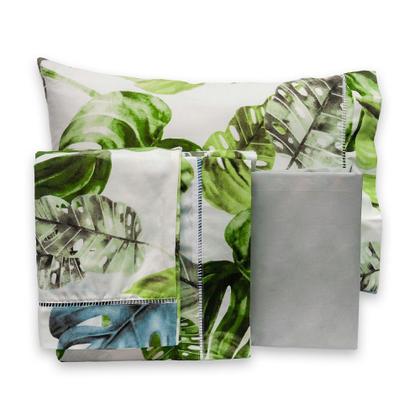 Imagem de Jogo de Cama Lençol Solteiro 3 Peças Estampado Algodão 180 Fios Com Elástico