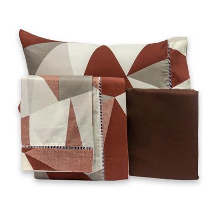 Imagem de Jogo de Cama Lençol Solteiro 3 Peças Estampado Algodão 180 Fios Com Elástico