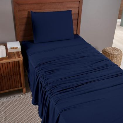 Imagem de Jogo de Cama Liso Lençol 03 e 04 Pçs Malha 100% Algodão Fio Penteado 30/1