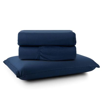 Imagem de Jogo de Cama Liso Lençol 03 e 04 Pçs Malha 100% Algodão Fio Penteado 30/1