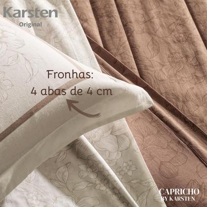 Imagem de Jogo de cama Queen 100% algodão Percal 200 Fios Karsten 4Pçs