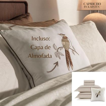 Imagem de Jogo de cama Queen 100% algodão Percal 200 Fios Karsten 4Pçs