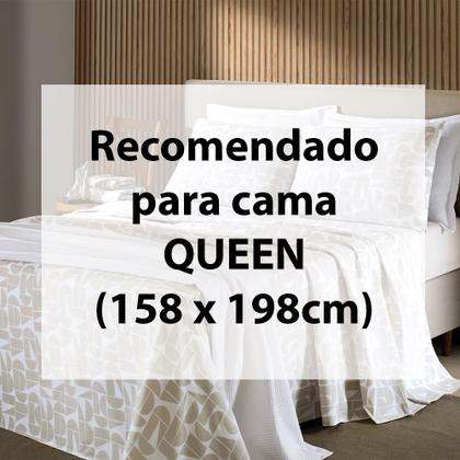 Imagem de Jogo de Cama Queen 4 peças Lençol com Elástico 100% Algodão Percal 130 Fios 158x198x35cm Dohler