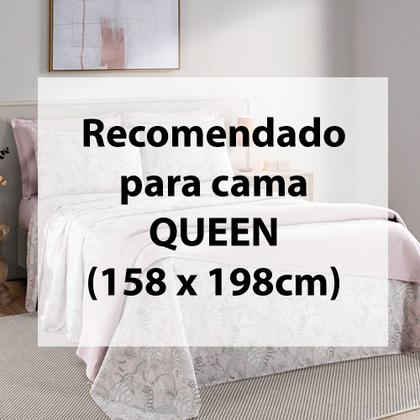 Imagem de Jogo de Cama Queen 4 peças Lençol com Elástico 100% Algodão Percal 130 Fios 158x198x35cm Dohler