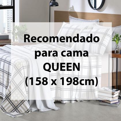 Imagem de Jogo de Cama Queen 4 Peças Lençol com Elástico 100% Algodão Percal 180 Fios 158x198x35cm - Dohler