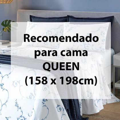 Imagem de Jogo de Cama Queen 4 Peças Lençol com Elástico 100% Algodão Percal 180 Fios 158x198x35cm - Dohler