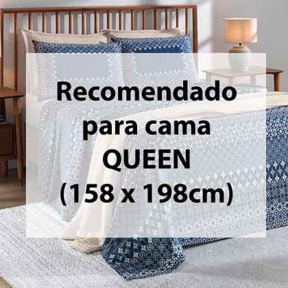 Imagem de Jogo de Cama Queen 4 Peças Lençol com Elástico 100% Algodão Percal 180 Fios 158x198x35cm - Dohler