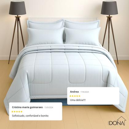 Imagem de Jogo de Cama Queen 6 Peças com Edredom Dupla Face Macio e Confortável Casa Dona