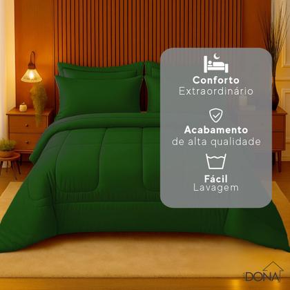 Imagem de Jogo de Cama Queen 6 Peças com Edredom Dupla Face Macio e Confortável Casa Dona