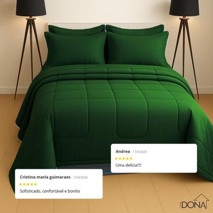 Imagem de Jogo de Cama Queen 6 Peças com Edredom Dupla Face Macio e Confortável Casa Dona