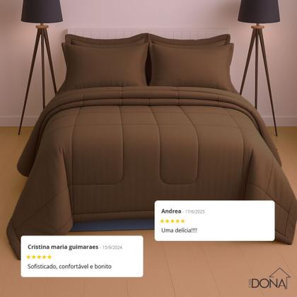 Imagem de Jogo de Cama Queen 6 Peças com Edredom Dupla Face Macio e Confortável Casa Dona